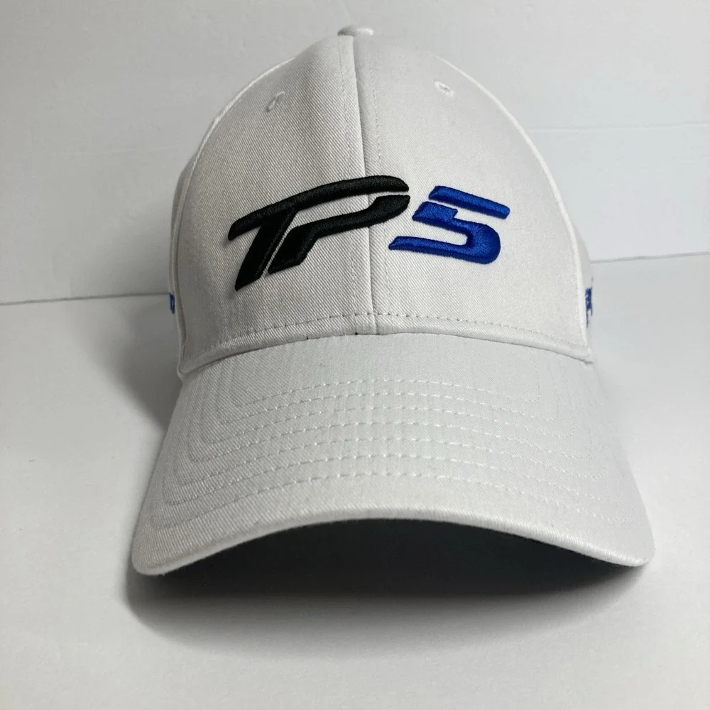 Taylor Made TP5 Tour Authentic Golf Hat Cap White Adjustable Stretch Embroidered